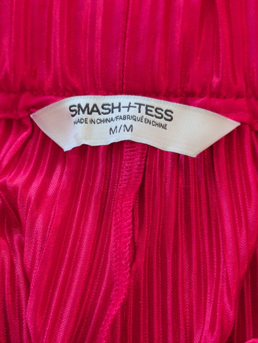 Smash + Tess Red Pleated Wide-Leg Pants - Picture 2 of 3